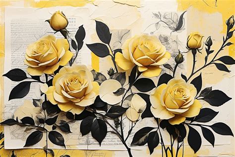 Yellow Roses Journal Page Art Free Stock Photo Public Domain Pictures