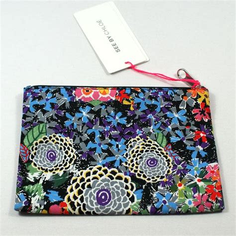 CHLOE SEE by CHLOE Gimmick SLG Print Les Jardins Zipper Pouch #9P7090