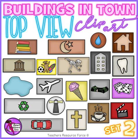 Build Your Own Town Map And Buildings Clip Art Bundle