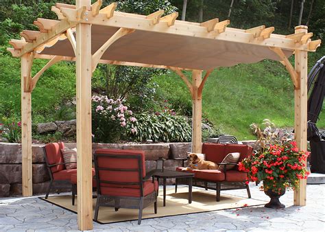 Outdoor Living Today Breeze 10 Ft X 12 Ft Pergola With Retractable Canopy Kit In Driftwo