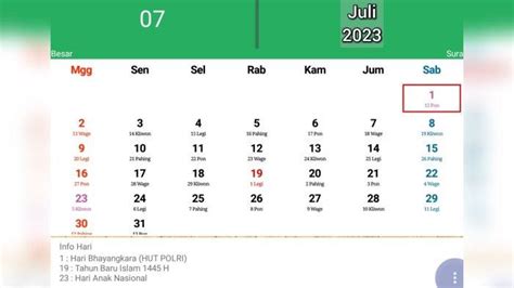 Kalender Jawa Hari Ini 25 Juli 2023 Tanggalan Jawa Selasa Pahing