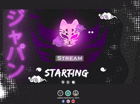 Animated Purple Kitsune Mask For Twitch Streamers Full Etsy Ireland