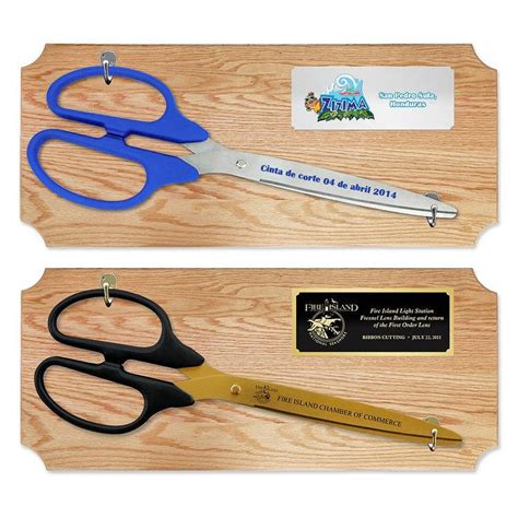 25 Ceremonial Ribbon Cutting Scissors Oak Plaque Engraving Awards