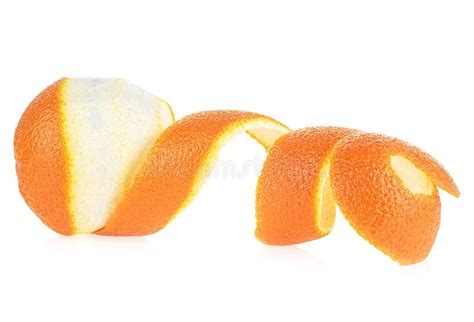 240 Spiral Peeled Orange Isolated White Stock Photos Free And Royalty