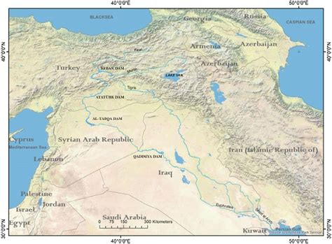 Map Of The Euphrates Tigris River Basin Source Orkan Ozcan