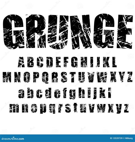 Grunge Alphabet 1 Stock Vector Illustration Of Fonts 13539739