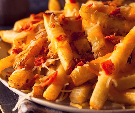 Cheesy Fries Loaded With Bacon And Cheddar Bacon Oven Racks