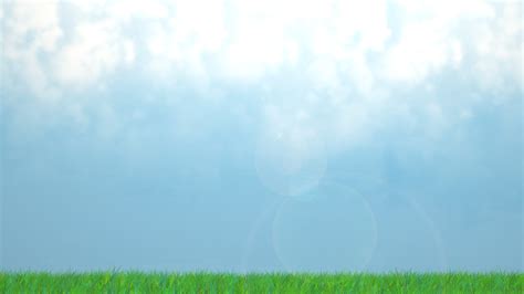 Free Download Green Grass And Blue Sky With Clouds Landscape Wallpaper