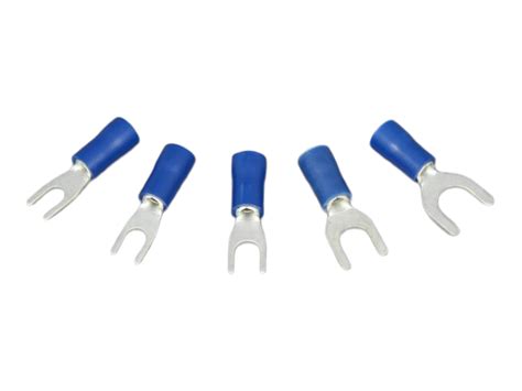 50 X Blue 53mm Insulated Fork Terminals Electrical Crimp Connectors
