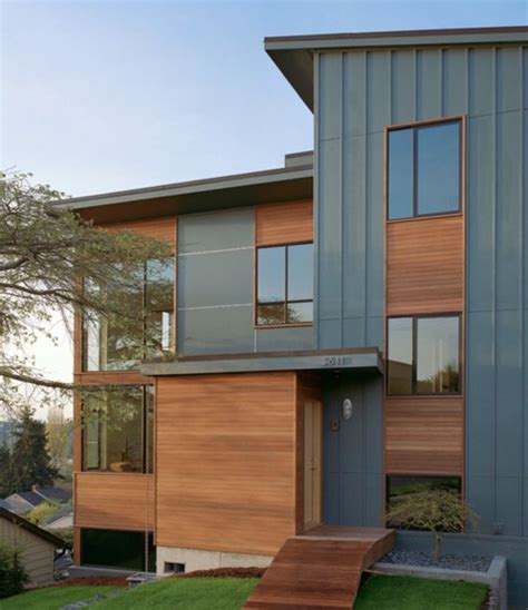 Horizontal And Vertical Siding Example Modern Exterior Wood Siding