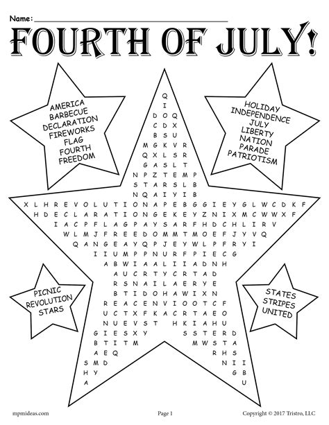 Can You Find All 20 Of The Fourth Of July Themed Words In This Word