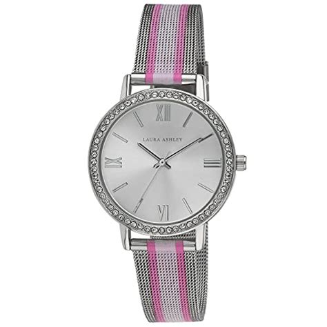 Wrist Watches Laura Ashley Womens 36mm Crystal Bezel Pink