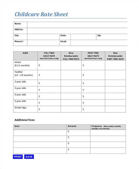 Caring for other people's children comes with a huge amount of responsibility, which is why any role in child care requires the backing of a quality education. Rate Sheet Template - 11+ Free Sample, Example, Format ...