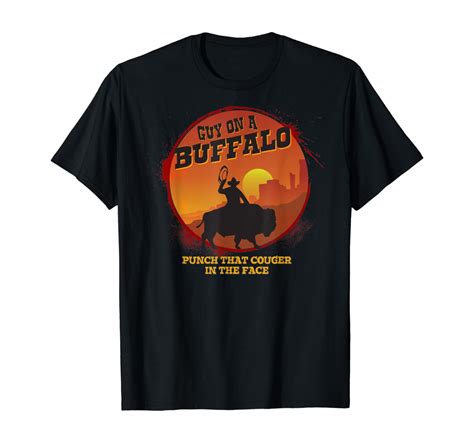 Guy On A Buffalo Sunset T Shirt ~ Possum Possee Funny Shirt