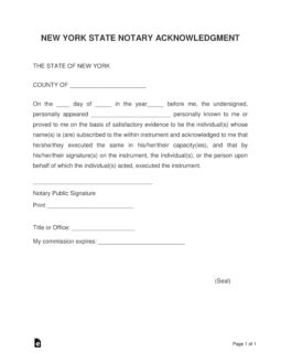 History, politics, arts, science & more: Free New York Notary Acknowledgment Form - PDF | Word ...