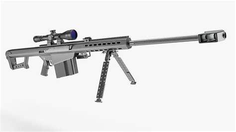 Barrett M82 With Stand Sniper Rifle 3d Model Cgtrader