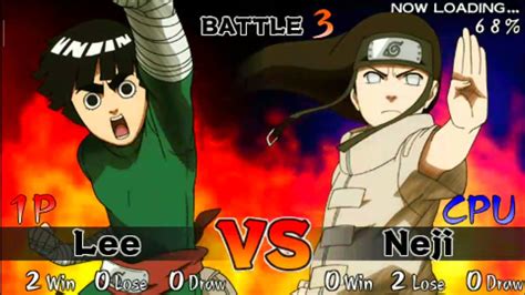 Rock Lee Vs Neji Naruto Ultimate Ninja Heroes Youtube