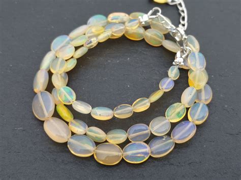 Natural Welo Opal Necklace In Sterling Silver X Mm X Mm Etsy