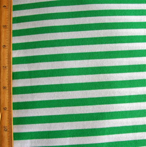 Peppermint Green And White Stripe Cotton Lycra Knit Fabric The Fabric