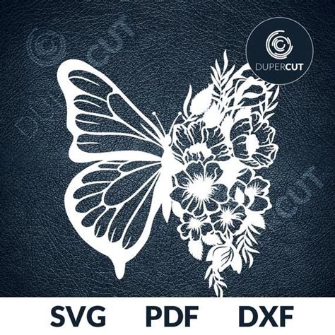 115 Half Flower Half Butterfly Svg SVG PNG EPS DXF File