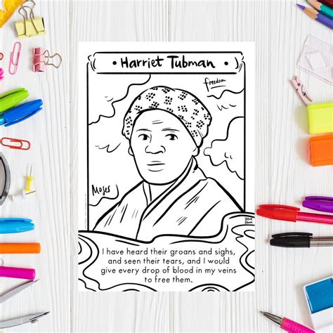 Black History Month Harriet Tubman Printable Coloring Page Black Women