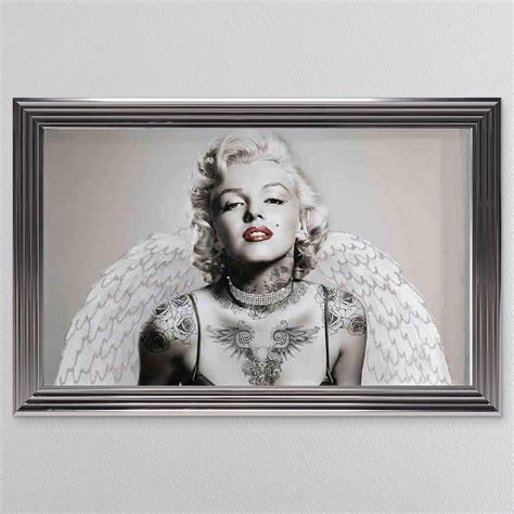 marilyn monroe with wings and tattoos framed wall art 1wall