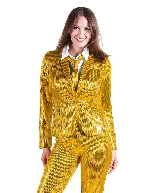 Sequined Suit For Ladies Gold