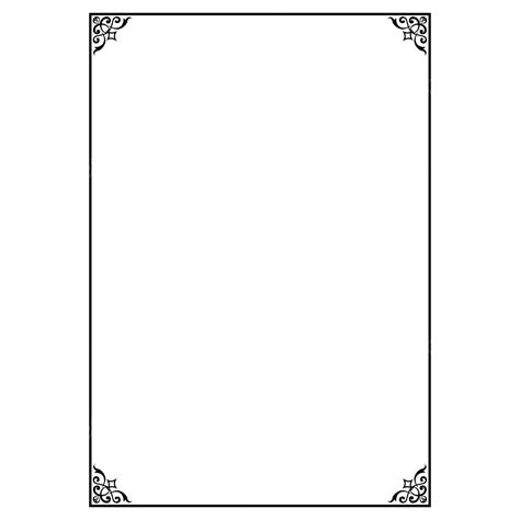 Black A4 Border Corner Frame Black Border Borders Frames Png