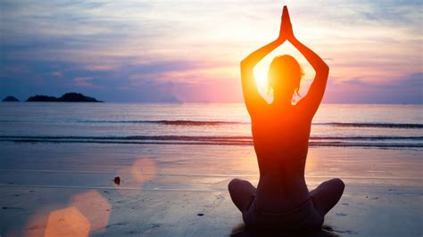 Yoga Beach Sunset Wallpaper Hd