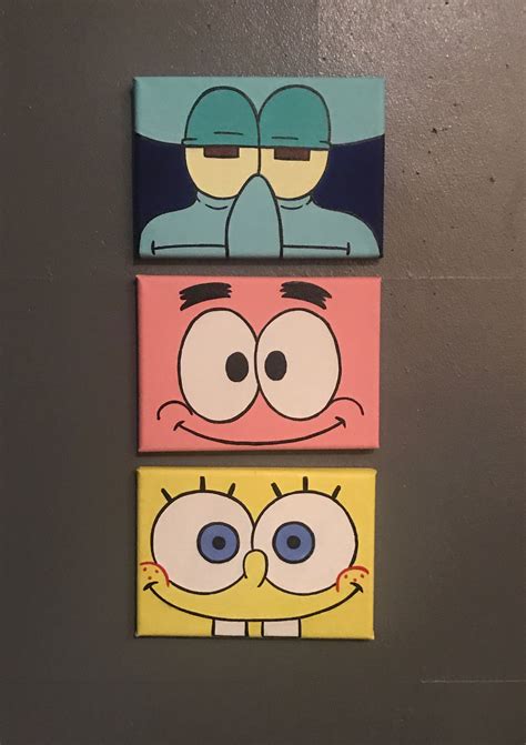 Spongebob Canvas Set Cute Canvas Paintings Diy Canvas Art Mini