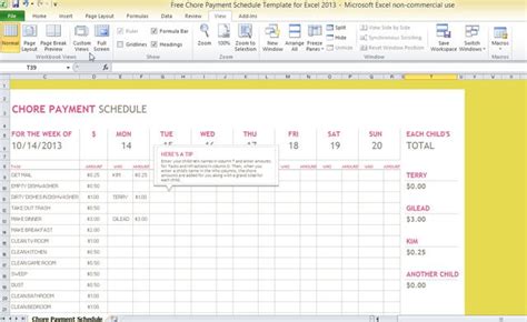 Contract templates and agreements (from 25,000 sales documents). Free Chore Payment Schedule Template for Excel 2013