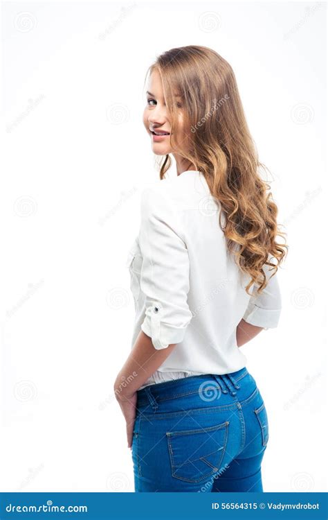 Back View Portrait Of A Young Woman Stock Image Image Of Beautiful