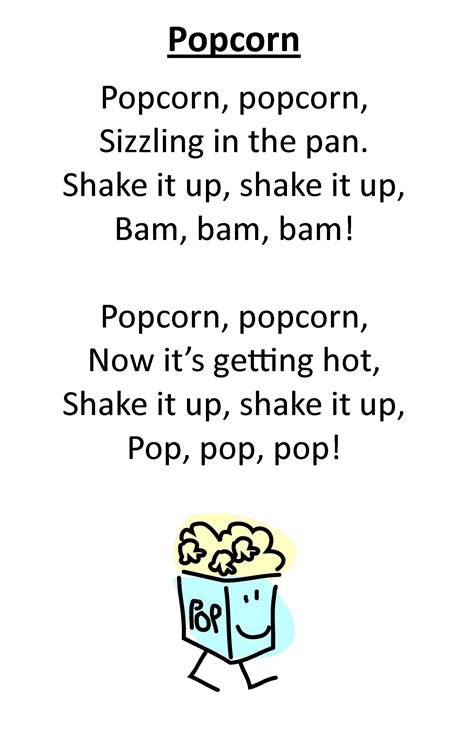 Itty Bitty Rhyme Popcorn Fun Rhyme And Even More Fun To Add A Pop