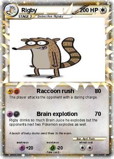 Cool pokemon cards pokemon eevee play pokemon game icon design pokemon website pokemon cards legendary gym badges pokemon trading card deck design. Pokémon Rigby 291 291 - Raccoon rush - My Pokemon Card