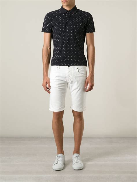 Lyst Armani Jeans Slim Fit Denim Shorts In White For Men
