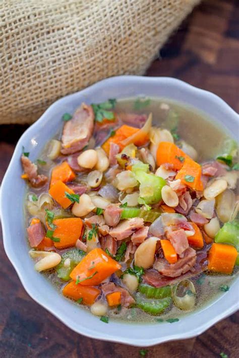 Slow Cooker Ham And Bean Soup Recipe Dinner Then Dessert