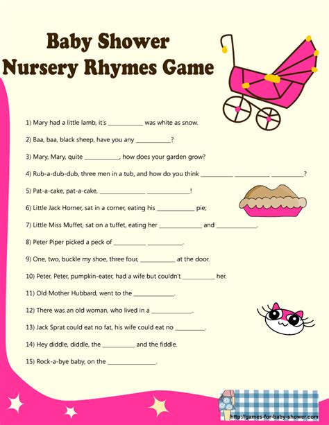 Free Printable Nursery Rhyme Game Printable Templates 4664 Hot Sex Picture