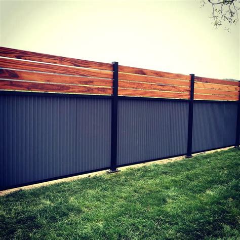 Corrugated Metal And Wood Fence Best Corrugated Metal Fence Ideas On