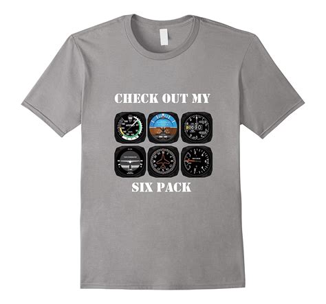 Pilot Aviation Check Out My Six Pack Flying Airplane T Shirt Cl Colamaga