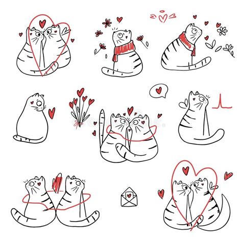 Two Cute Cats Together Love Stock Vector Illustration Of Together Vector 139916057