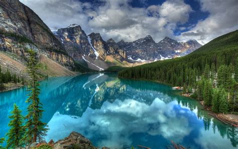 1920x1080 Resolution Brown Mountain Nature Hdr Landscape Lake Hd