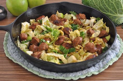 Because not only do you get to say what quality of ingredient you include, but holy heck. Chicken Apple Sausage & Cabbage Sauté - DR. IZABELLA WENTZ, PHARM D | Chicken apple sausage ...