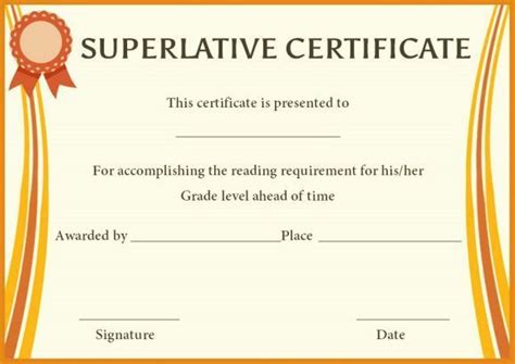 Superlative Certificate Template 8 Professional Templates