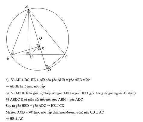 LỜI GIẢI Cho tam giác ABC có ba góc nhọn nội tiếp đường tròn tâm O