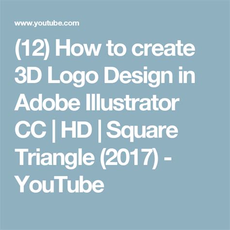 12 How To Create 3d Logo Design In Adobe Illustrator Cc Hd Square
