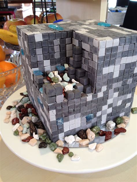 Diamond Ore Cake Minecraft Birthday Minecraft Party Cakes