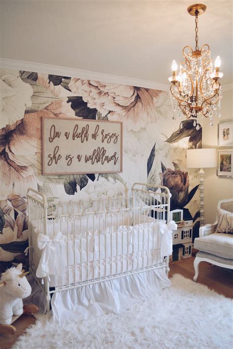 Beautiful alexandra brocade or amazonia boutique can transform your wall into a work of art, so you won't even have to decorate to achieve an amazing space. Floral Wallpaper Nursery - A Vintage Inspired Nursery - The Pink Dream