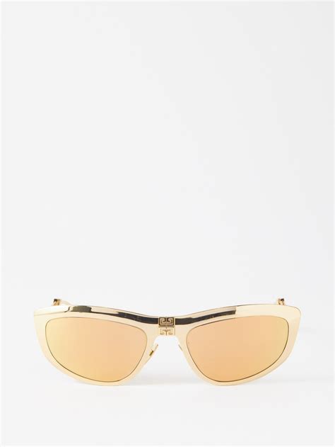 gold 4g folding frame metal sunglasses givenchy matchesfashion uk