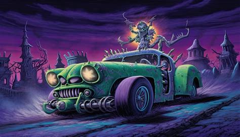 Premium Photo Rat Fink Hot Rod Monster Character Art In The Style Of