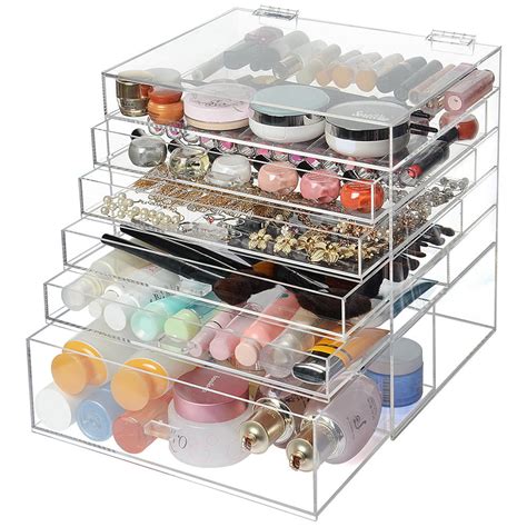 Extra Large Clear Acrylic Cosmetic Makeup Organizer Cube Display Case